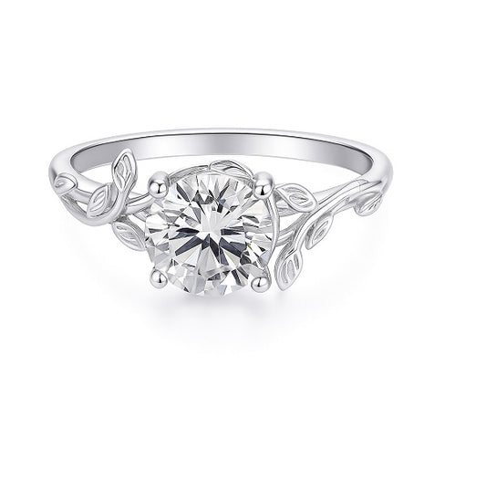 2CT Moissanite S925 Leaf Design Ring