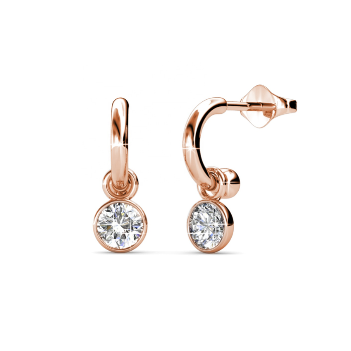 Bella Dangle Rose Gold Plated Earrings – Embellished with Swarovski® Crystals