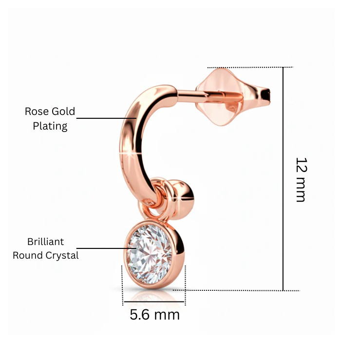 Bella Dangle Rose Gold Plated Earrings – Embellished with Swarovski® Crystals