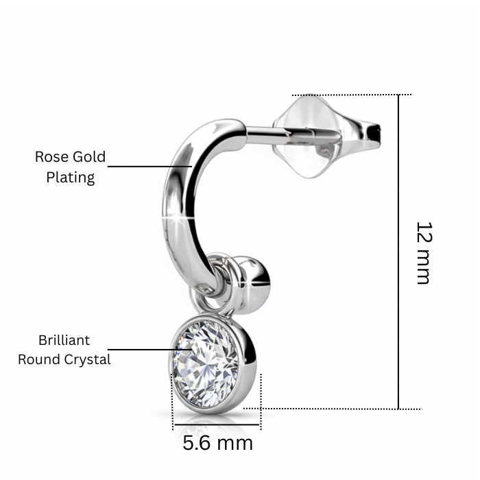 Bella Dangle White Gold Plated Earrings – Embellished with Swarovski® Crystals