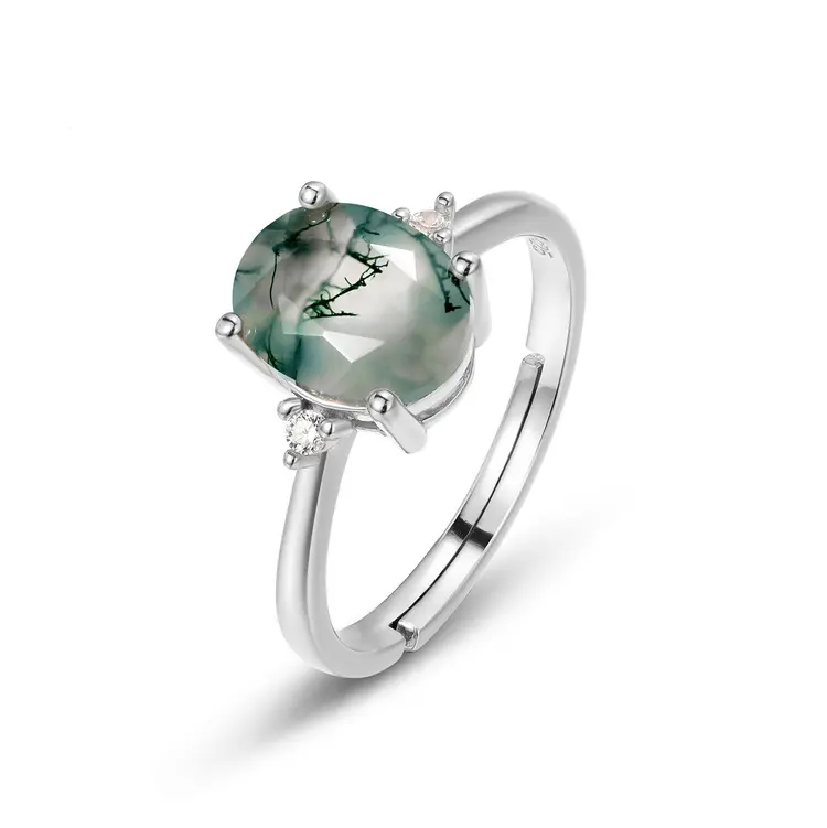 Classic Oval Four-Claw Adjustable - Silver