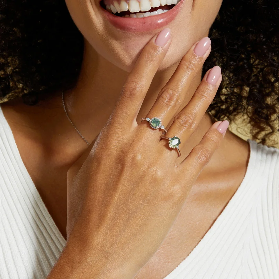 Classic Oval Four-Claw Adjustable - Silver