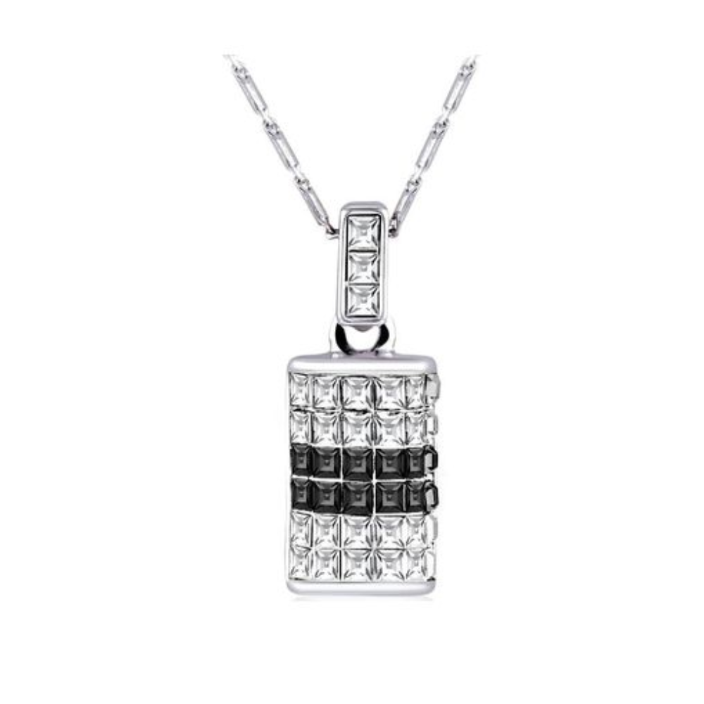 Dhia Black and White Necklace with Swarovski Crystal
