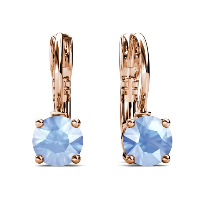 Elegant Opal Rose Gold Plated Earrings– Embellished with Swarovski® Crystals