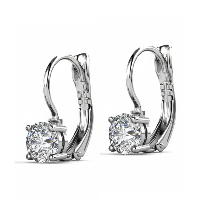 Elegant Brilliance- White Gold Plated Earrings– Embellished with Swarovski® Crystals