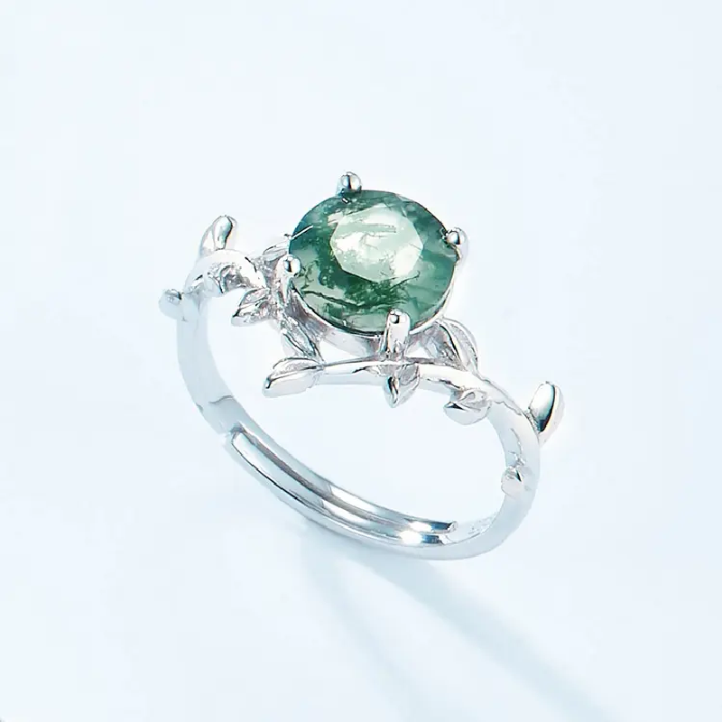 Floral Twist Green Moss Agate