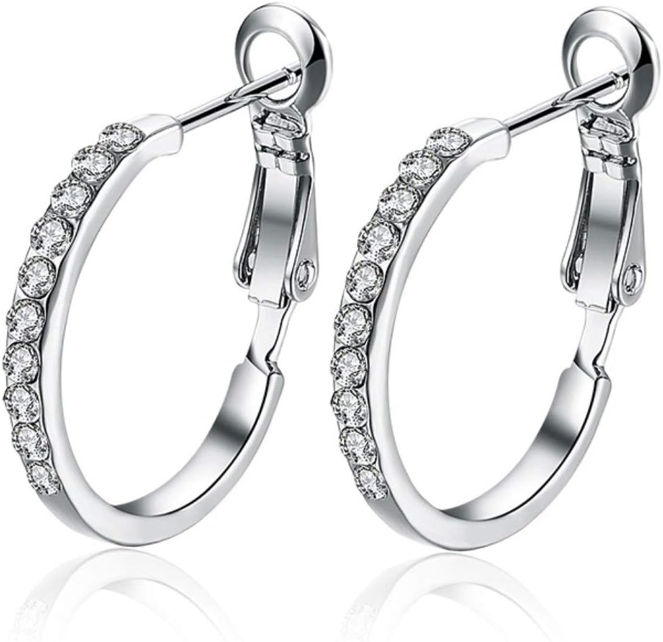 Dhia Latch-Back Hoop Earrings Made with Crystals from Swarovski