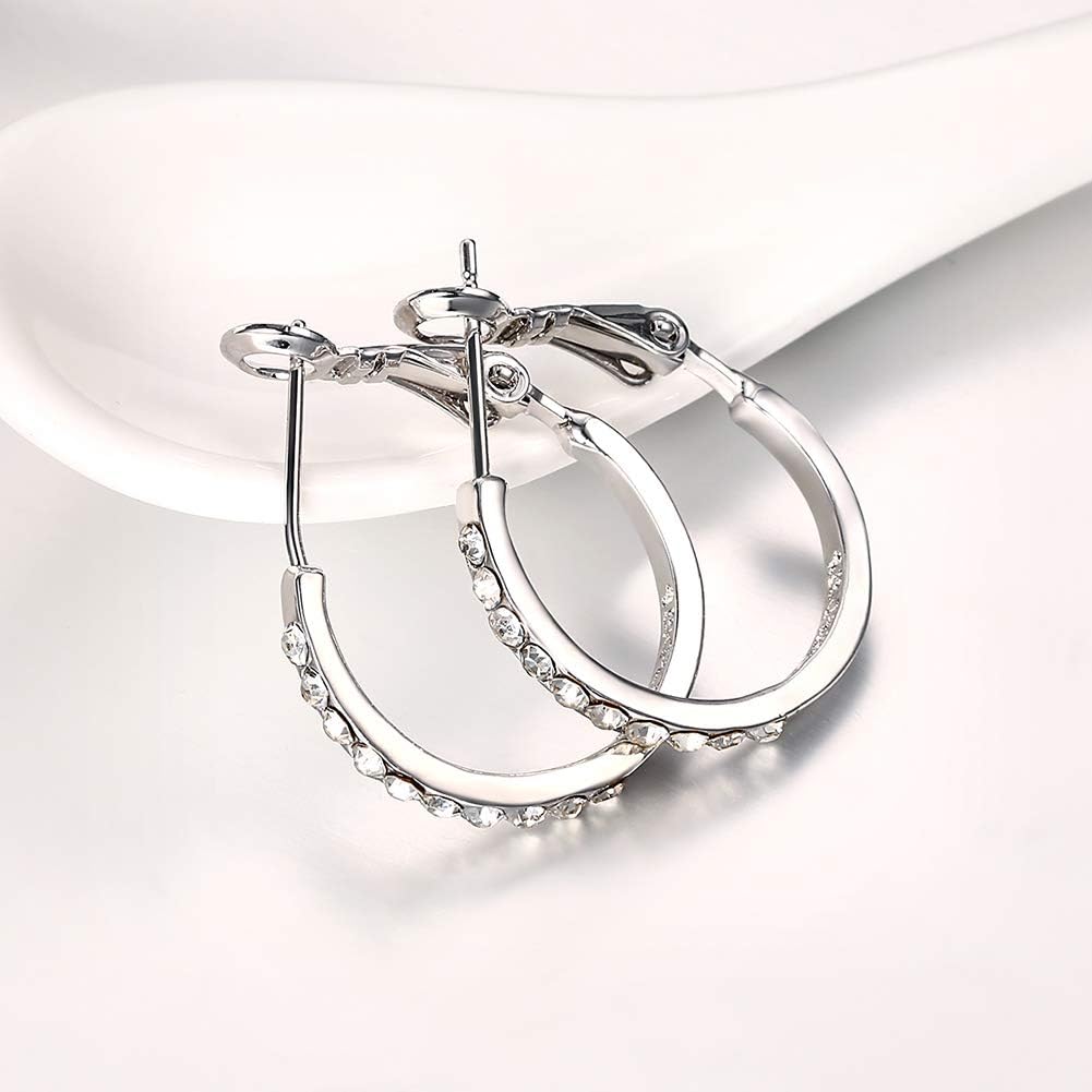 Dhia Latch-Back Hoop Earrings Made with Crystals from Swarovski