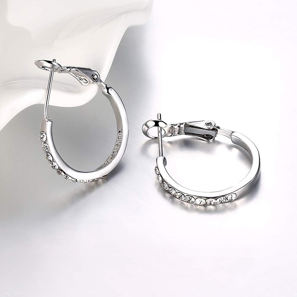 Dhia Latch-Back Hoop Earrings Made with Crystals from Swarovski