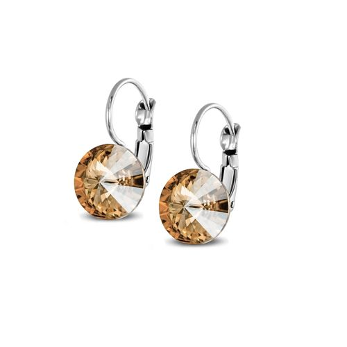 Rivoli Golden Drop Earrings with Crystals from Swarovski