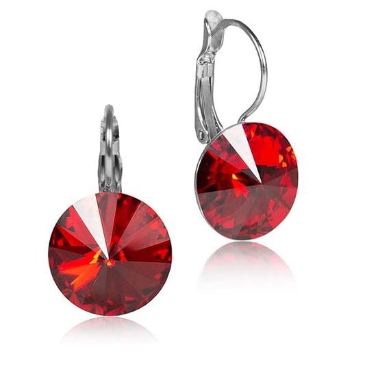 Rivoli Red Drop Earrings