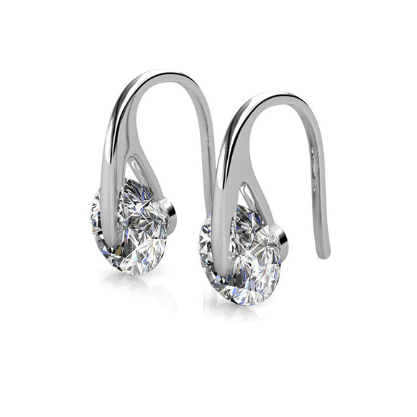 Elegant Hook Drop Earrings Set embellished with Swarovski crystals