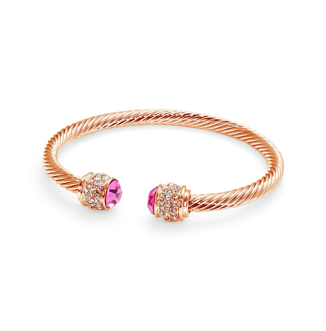 Twisted Rope Bangles -Rose Gold