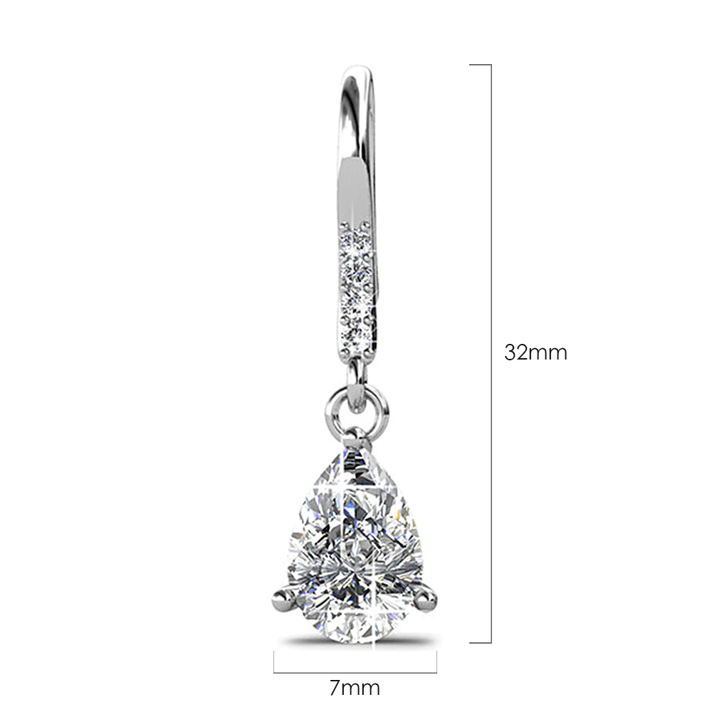 Clear Water Drop Hook Earrings