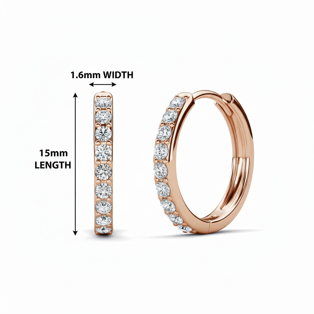 Mini Luxury Hoop Rose Gold Plated Earrings – Embellished with Swarovski® Crystals