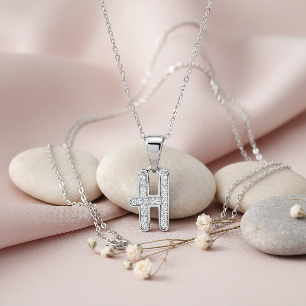 Lifestyle Shot - Chain with Letter H