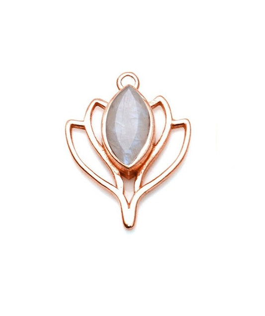 Moonstone Lotus Necklace