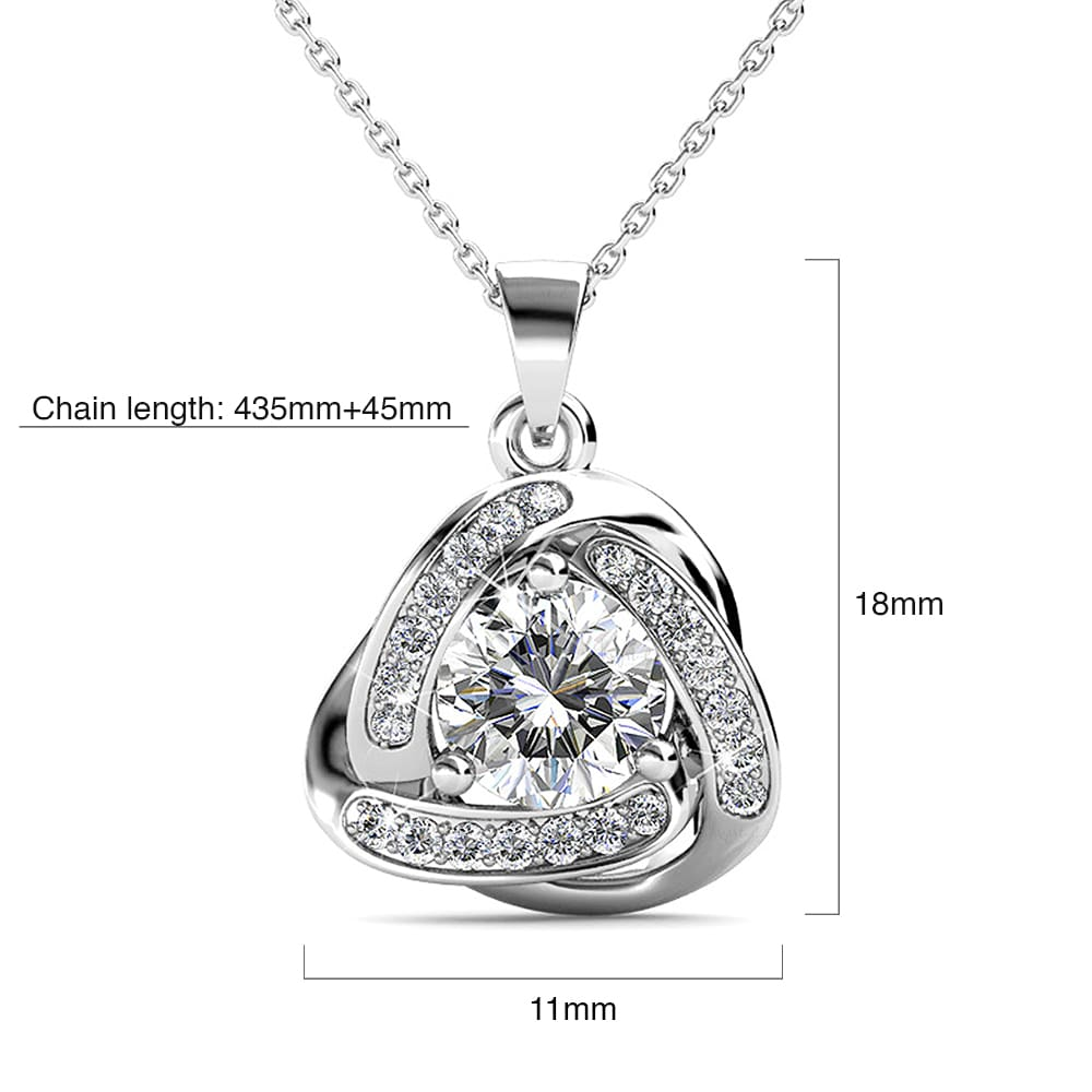 Love Knot Necklace Embellished with Swarovski crystals