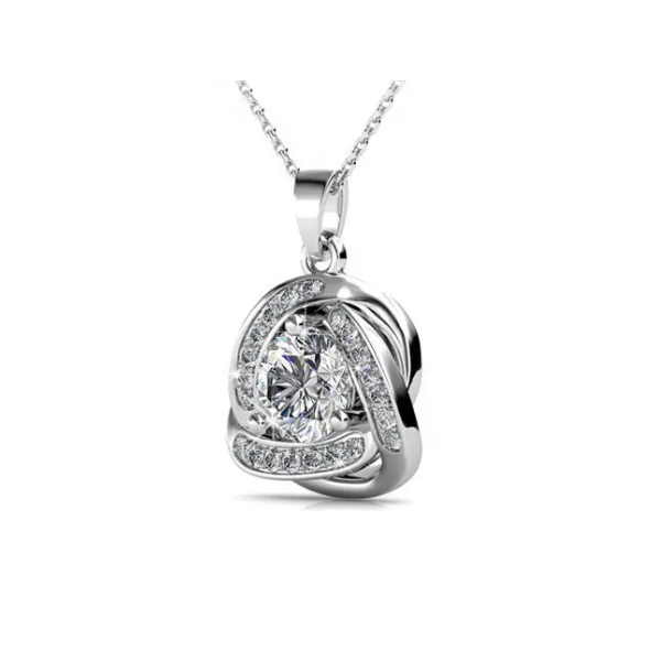 Love Knot Style Earrings & Necklace Set – Embellished with Swarovski® Crystals
