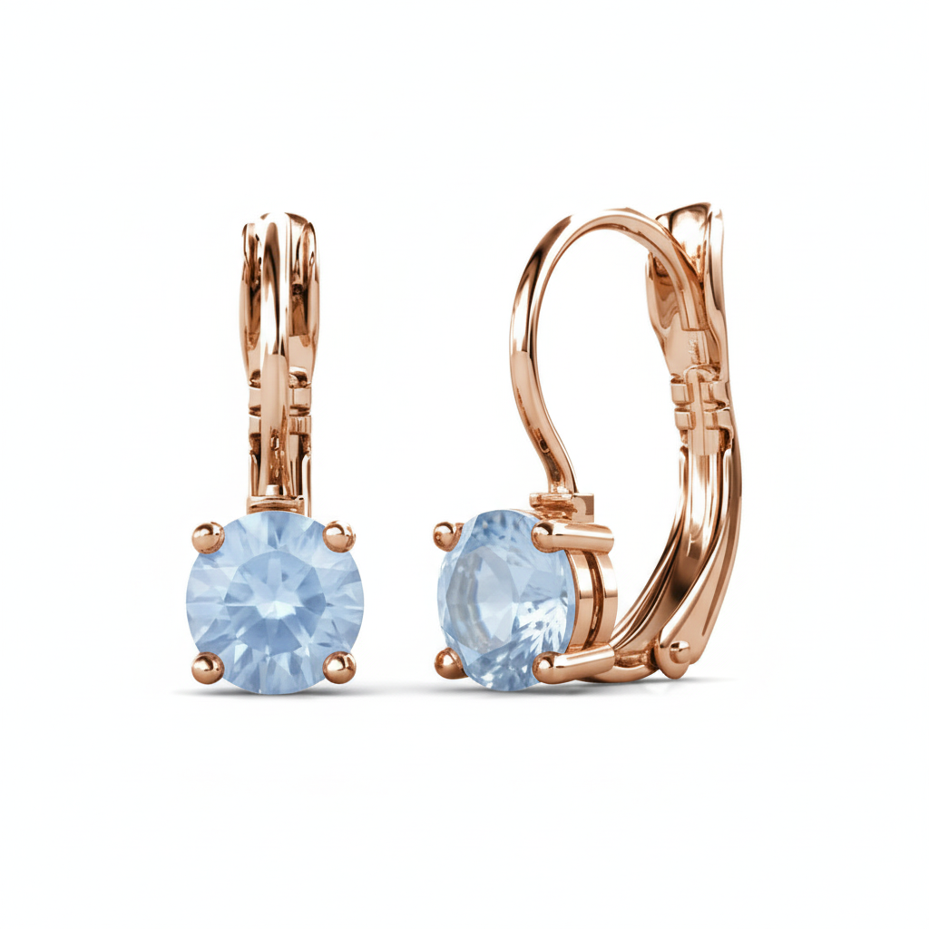 Rose Gold Opal Earrings Circular