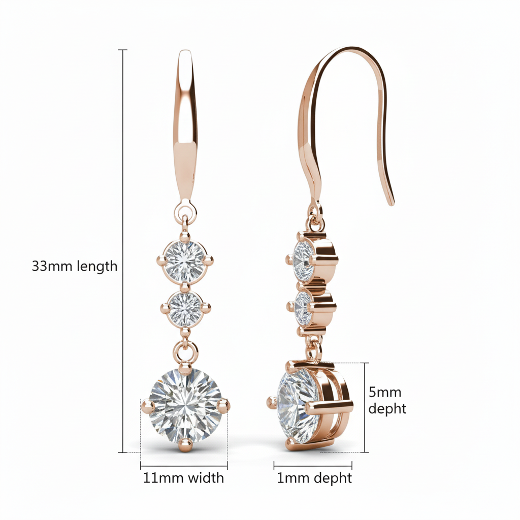 Rose Gold - With Dimension Labels