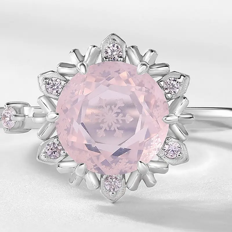 🆕 Natural Rose Quartz Snowflake