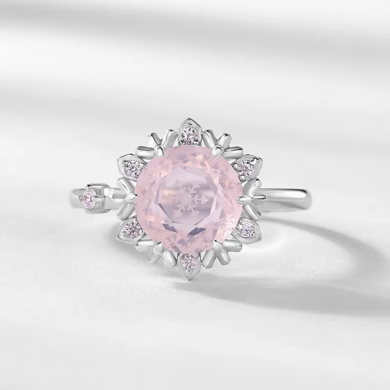 🆕 Natural Rose Quartz Snowflake