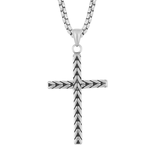 Trendy Wheat Cross Necklace