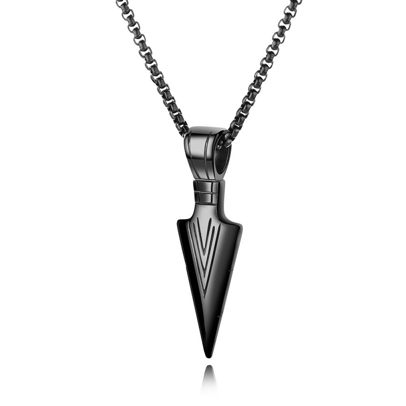 Arrowhead Pendant Necklace Black Dhia Jewellery
