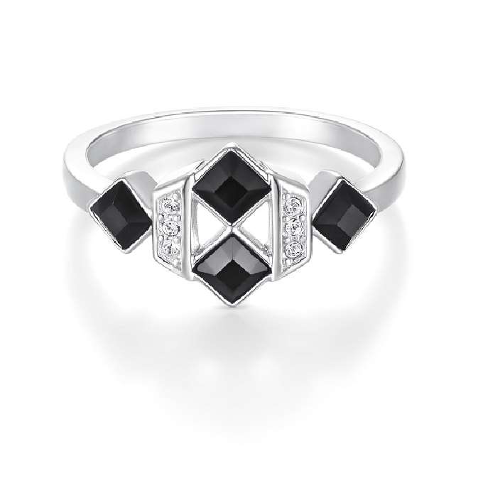 Dhia Black Square RingThe Dhia Black Square Ring is crafted with Sterling Silver and embellished with dazzling Swarovski crystals, the perfect combination of elegance and opulence. The deRingsDJ002Dhia JewelleryDhia Black Square Ring