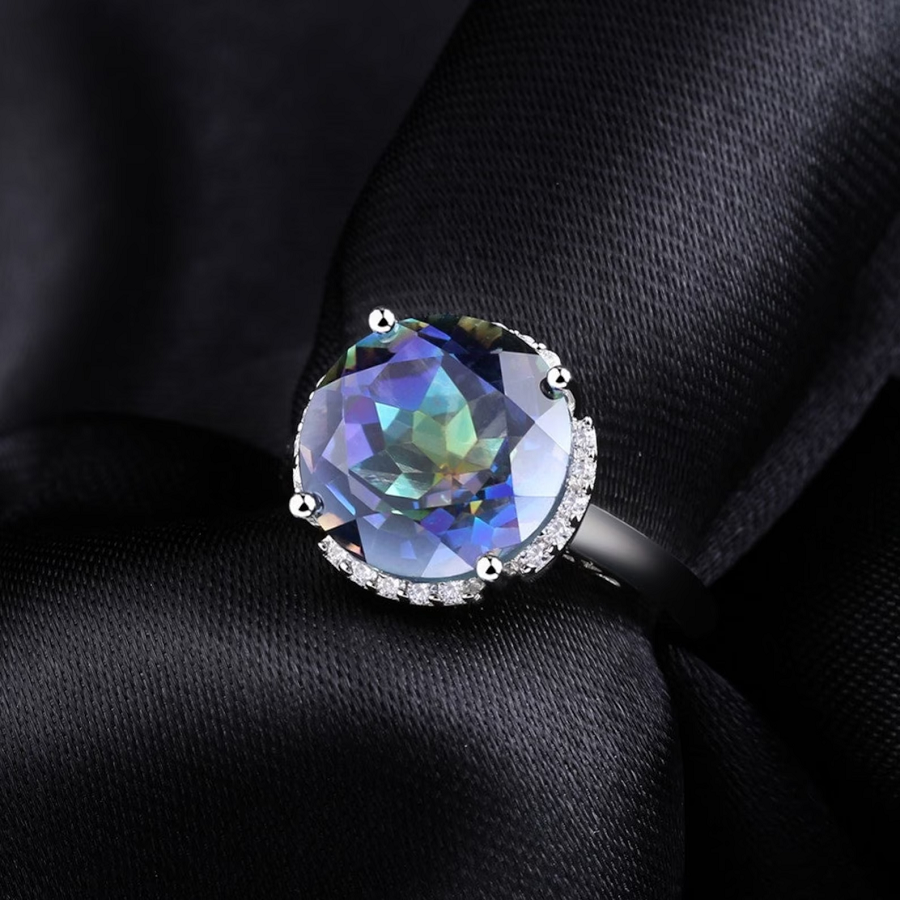 6.75ct Rainbow Halo Mystic Quartz Rings