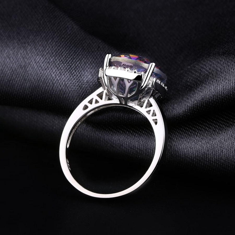 6.75ct Rainbow Halo Mystic Quartz Rings