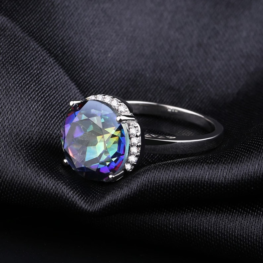 6.75ct Rainbow Halo Mystic Quartz Rings