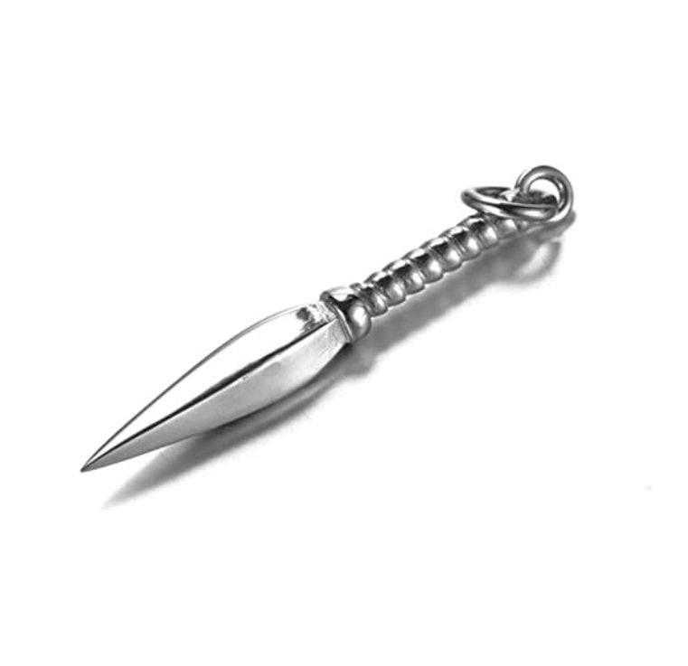 Kunai Steel Spear Pendant Necklace