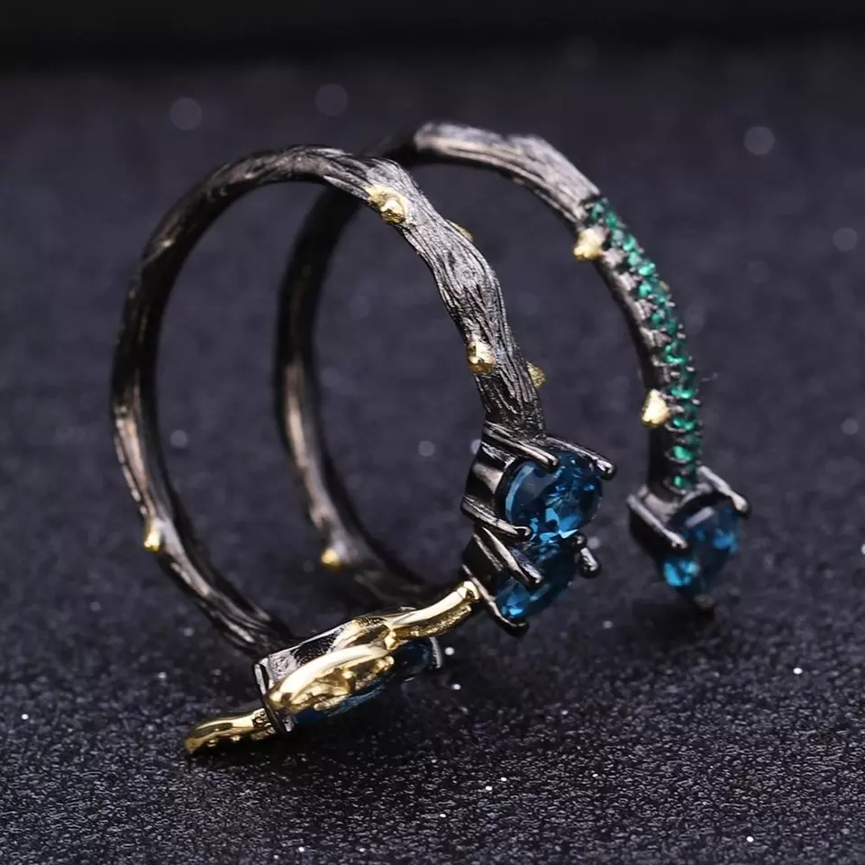 Butterfly Topaz Spiral Ring