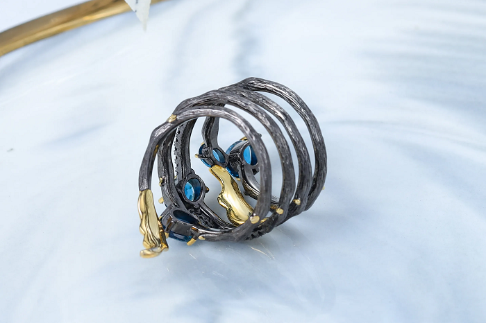London Blue Topaz Spiral Ring