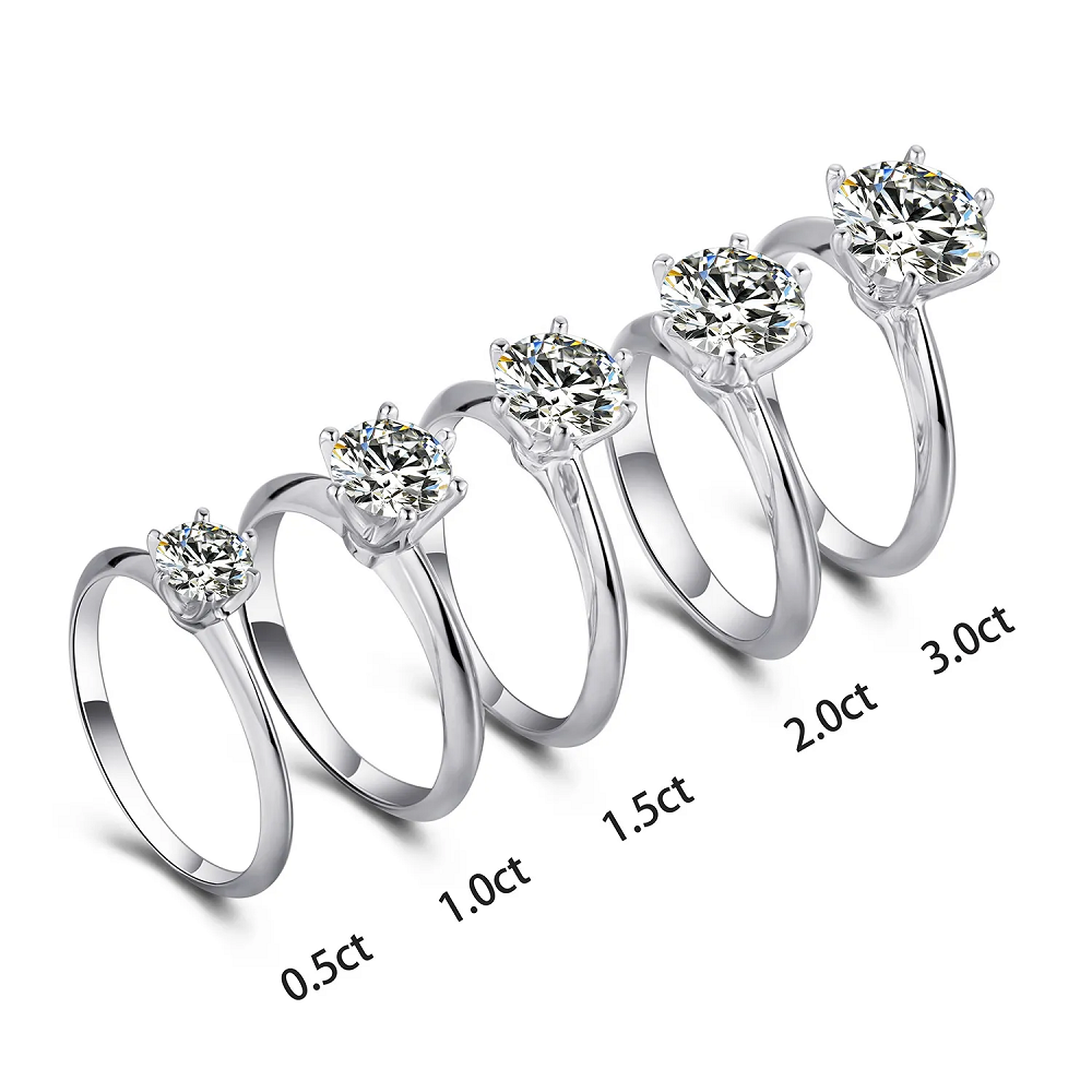 3.0ct Moissanite Solitaire 6 Prong Ring
