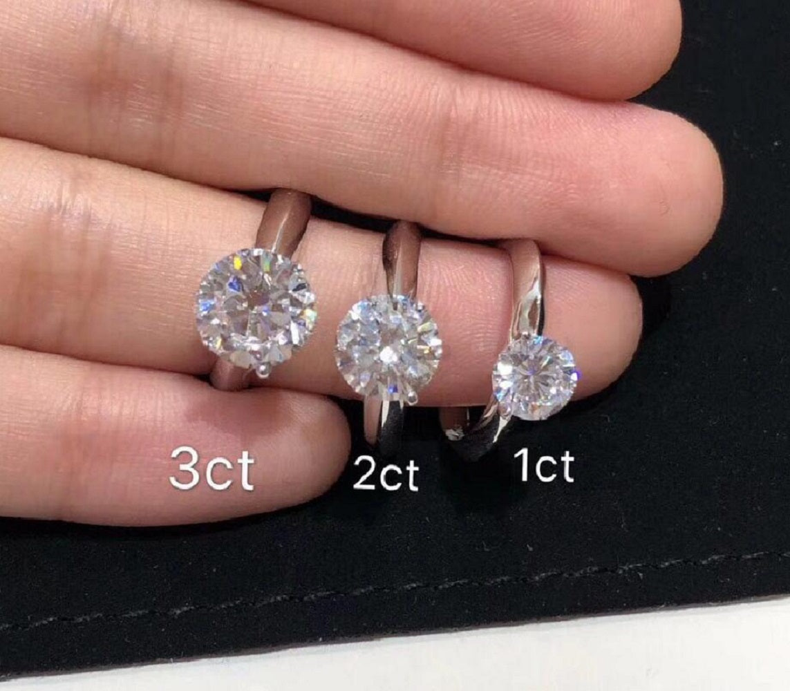 3.0ct Moissanite Solitaire 6 Prong Ring