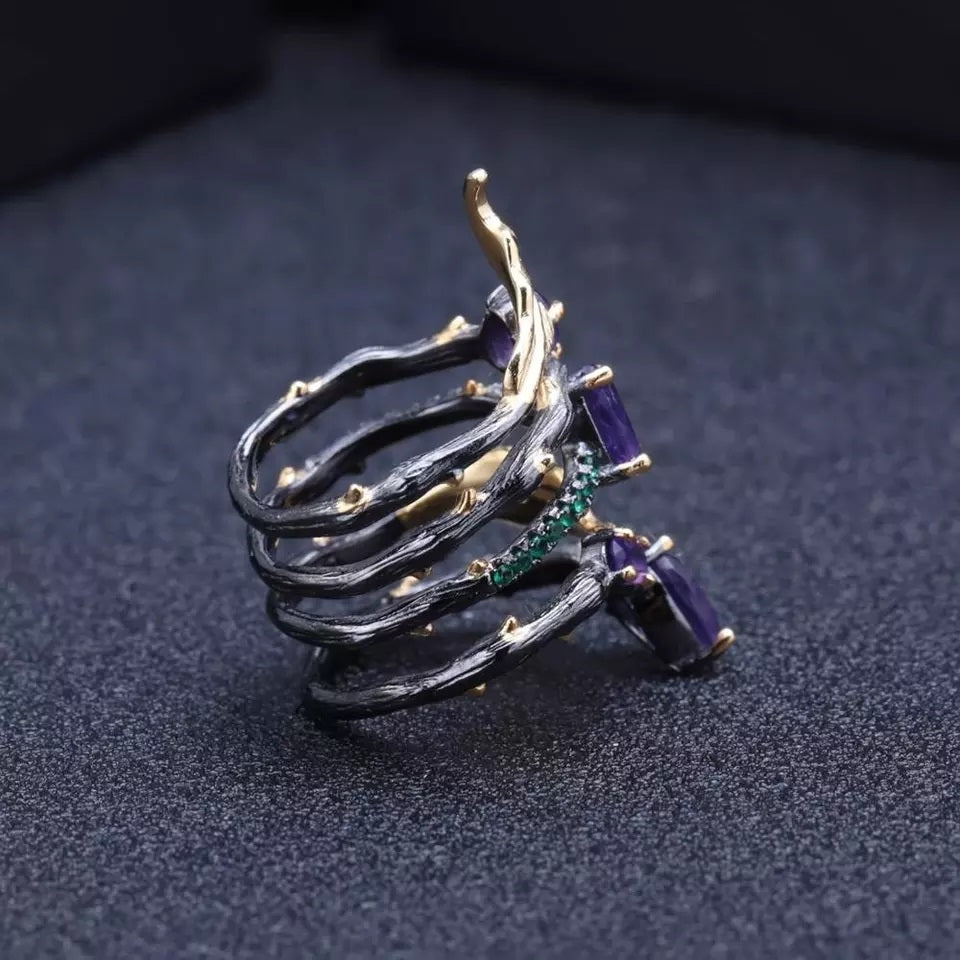 Amethyst Spiral Ring