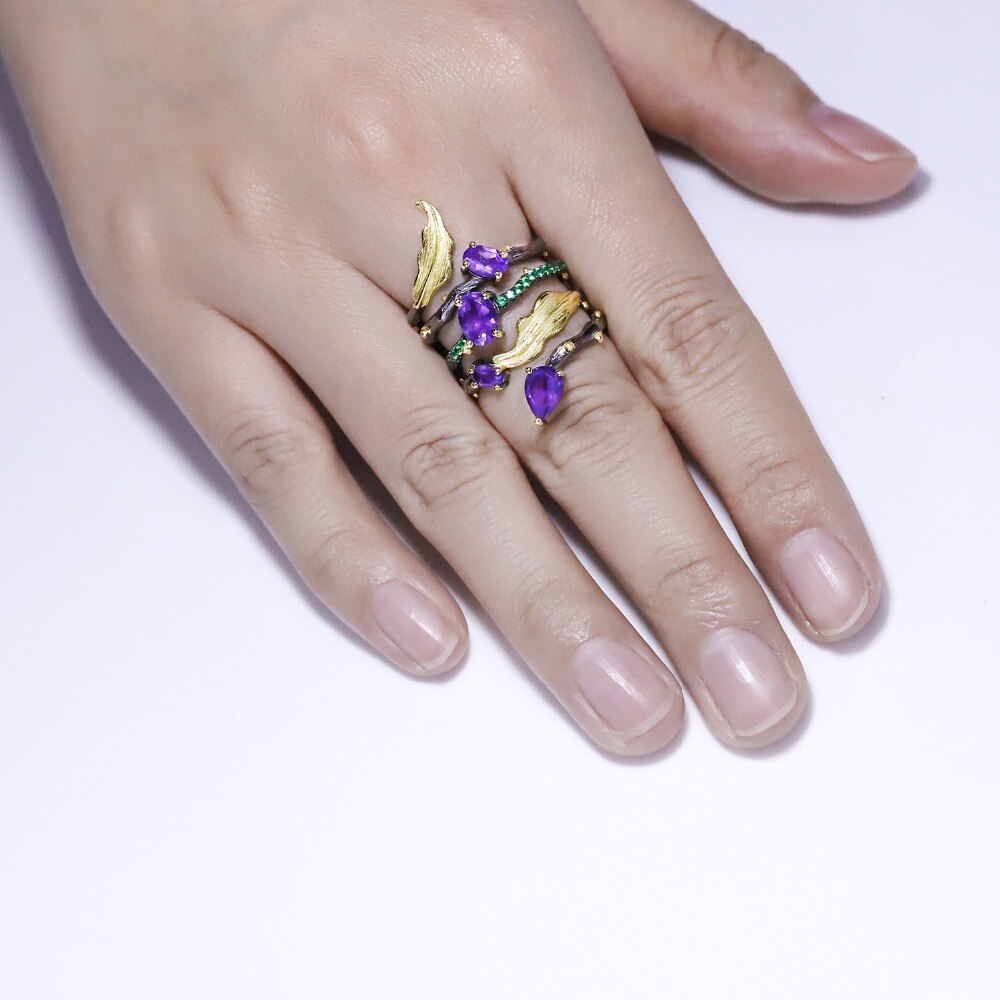 Amethyst Spiral Ring