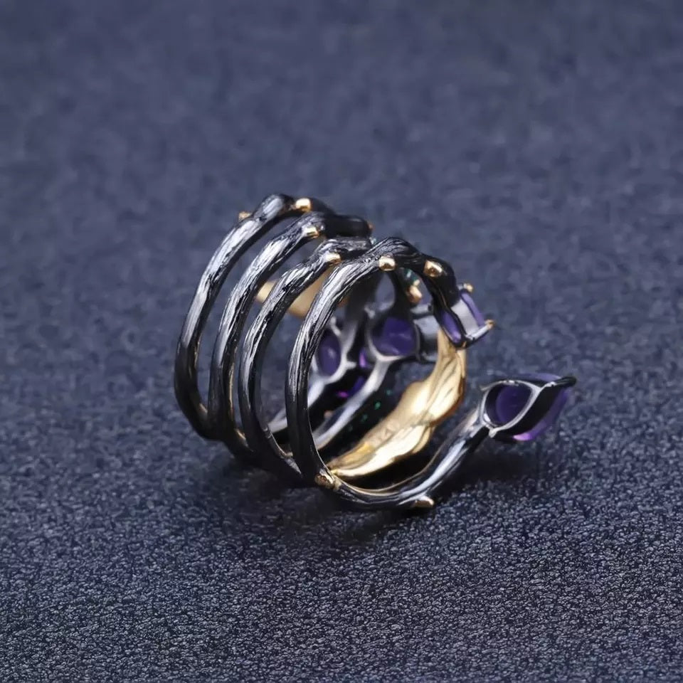 Amethyst Spiral Ring