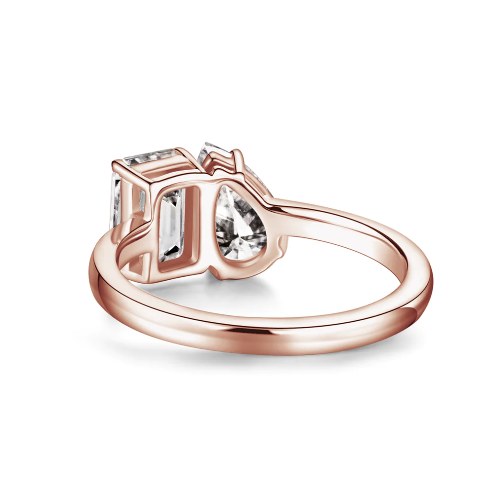 1.0ct Moissanite Twin Style Ring Rose Gold
