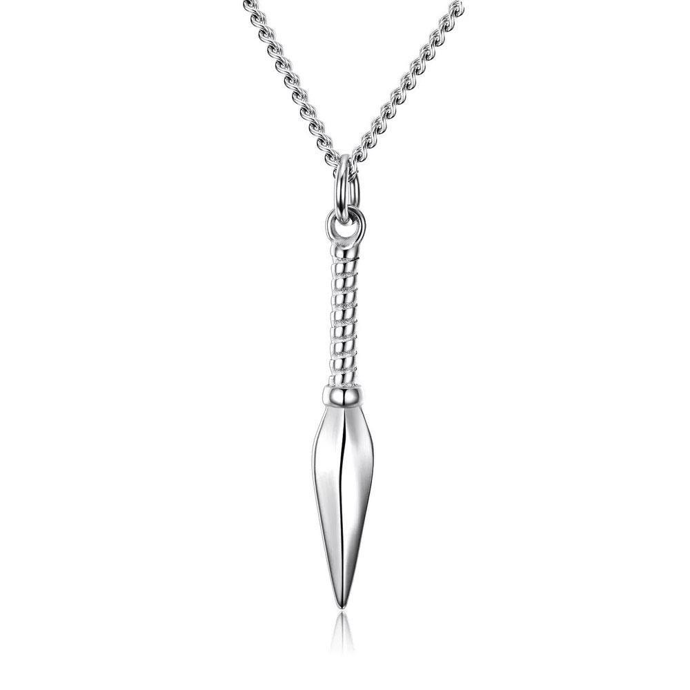 Kunai Steel Spear Pendant Necklace
