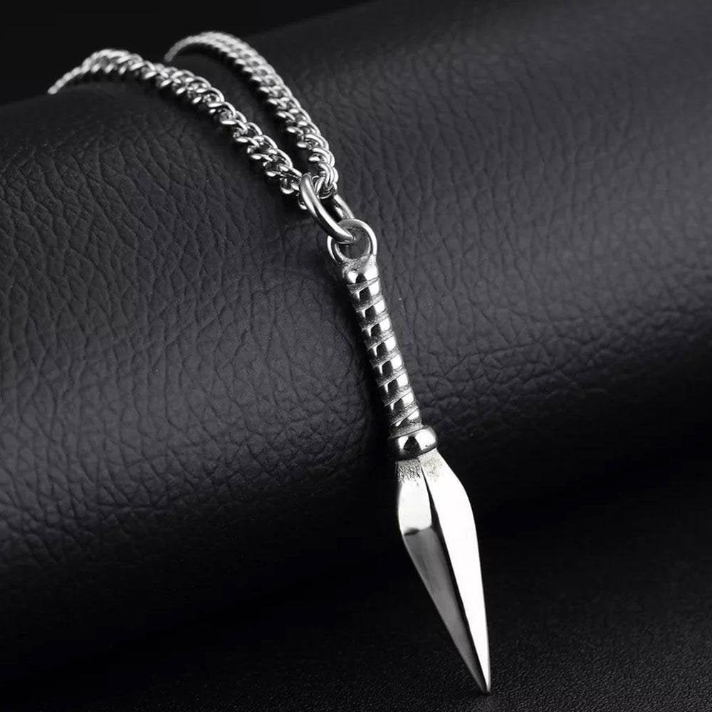 Kunai Steel Spear Pendant Necklace