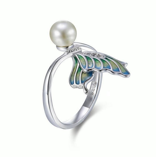 Butterfly Pearl Ring - Adjustable