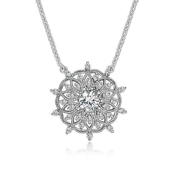 Dhia Mandala Earrings & Necklace Set Embellished with Swarovski Zirconia