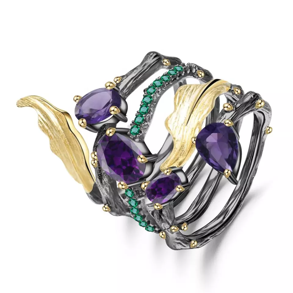 Amethyst Spiral Ring