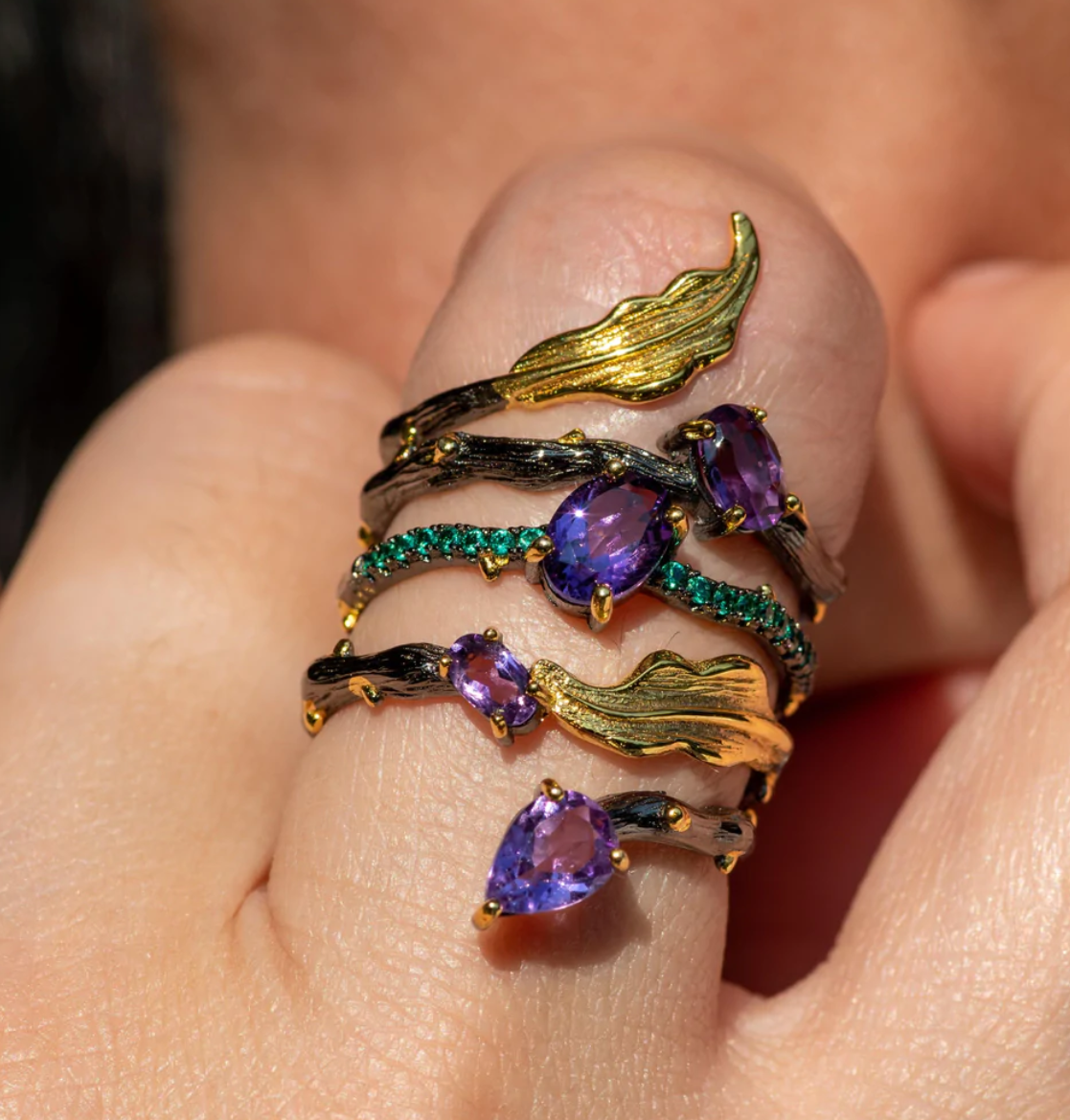 Amethyst Spiral Ring