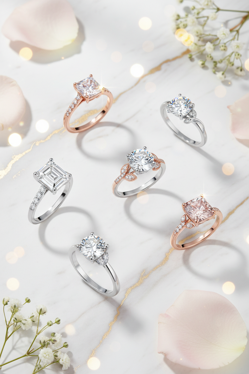 Moissanite engagement rings South Africa — Dhia Jewellery