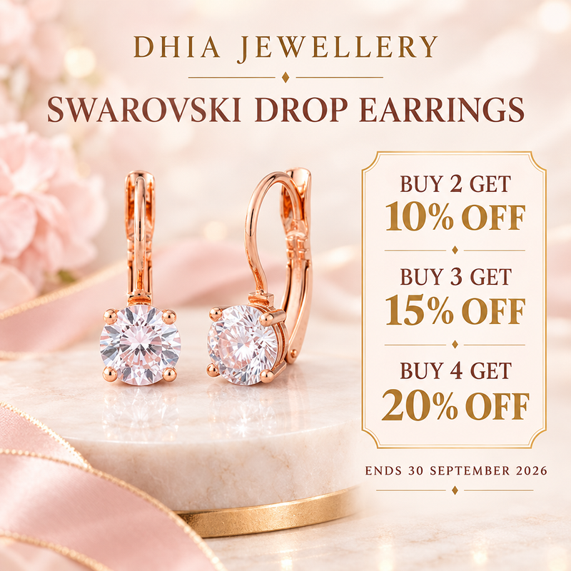 Dhia Jewellery Swarovski drop-earring social graphic